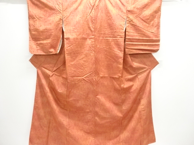 JAPANESE KIMONO / ANTIQUE KIMONO / SILK / TSUMUGI / WOVEN WAVY STRIPE